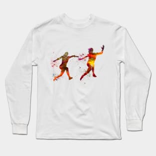 Relay race in watercolor Long Sleeve T-Shirt